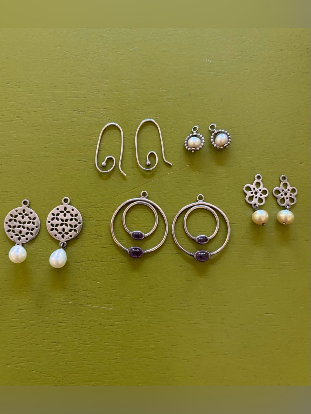 Pandora Silver Spiral Drop Earrings - Silver ADJUSTED LISTING